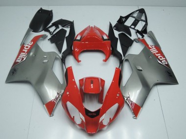 Aprilia RSV 1000 03-06 Verkleidungen - Silber Und Rot