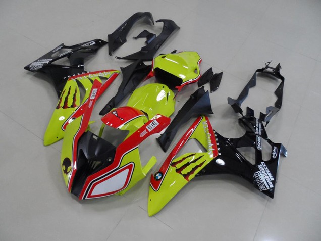 BMW S1000RR 09-14 Verkleidungen - Grün Rot Monster