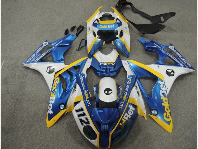 BMW S1000RR 09-14 Verkleidungen - Weiß Blau GoldBet 112