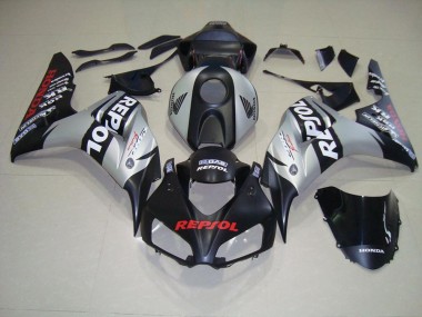 Honda CBR 1000 RR 06-07 Verkleidung - Matt Schwarz Silber Repsol