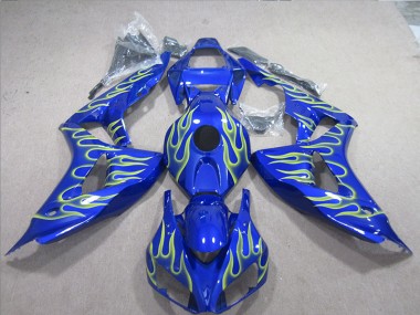 Honda CBR 1000 RR 06-07 Verkleidungen - BlauGrüne Flamme
