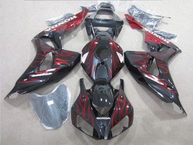 Honda CBR 1000 RR 06-07 Verkleidungen - Schwarz rote Flamme