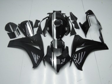Honda CBR 1000 RR 08-11 Verkleidungen - Glänzend Schwarz mit silbernem Streifen