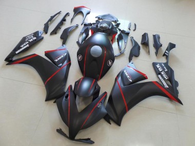 Honda CBR 1000 RR 12-16 Verkleidungen - Matt Schwarz mit rotem Streifen