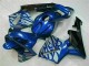 Honda CBR 600 RR 03-04 Verkleidungen - Blau mit silberner Flamme