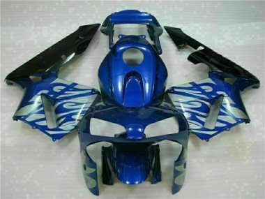 Honda CBR 600 RR 03-04 Verkleidungen - Blau mit silberner Flamme