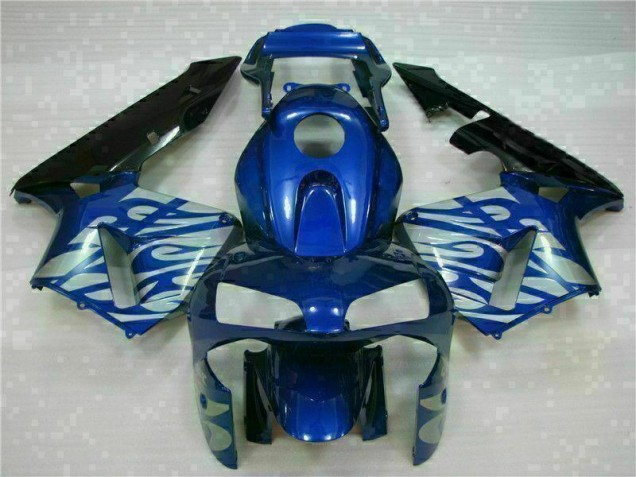 Honda CBR 600 RR 03-04 Verkleidungen - Blau mit silberner Flamme