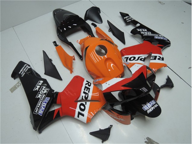 Honda CBR 600 RR 03-04 Verkleidungen - Orange Rot Schwarz Repsol