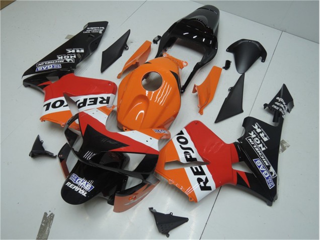 Honda CBR 600 RR 03-04 Verkleidungen - Orange Rot Schwarz Repsol
