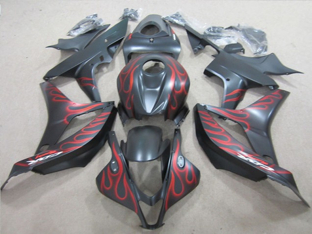 Honda CBR 600 RR 07-08 Verkleidungen - Schwarz mit roter Flamme Honda CBR 600 RR 07-08 Verkleidungen - Schwarz mit roter Flamme
