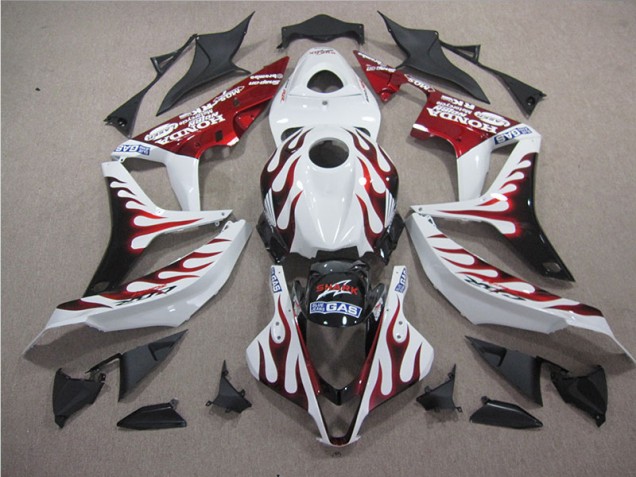 Honda CBR 600 RR 07-08 Verkleidungen - Weiß Rot Flamme Hai Honda CBR 600 RR 07-08 Verkleidungen - Weiß Rot Flamme Hai