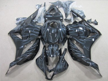 Honda CBR 600 RR 09-12 Verkleidung - Schwarz Silber Flamme