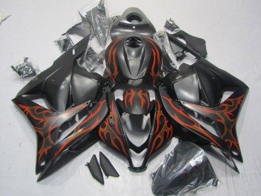 Honda CBR 600 RR 09-12 Verkleidung - Schwarz rote Flamme