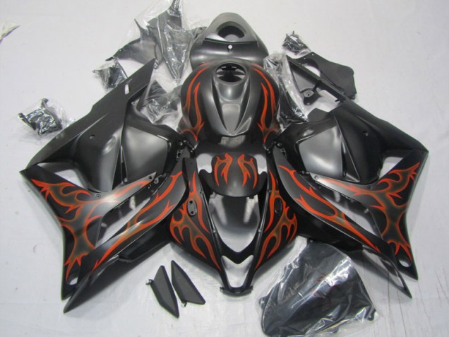 Honda CBR 600 RR 09-12 Verkleidung - Schwarz rote Flamme