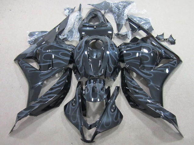 Honda CBR 600 RR 09-12 Verkleidungen - Schwarz Silber Flamme