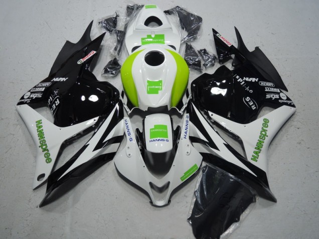 Honda CBR 600 RR 09-12 Verkleidungen - Schwarz Weiß Grün Hannspree