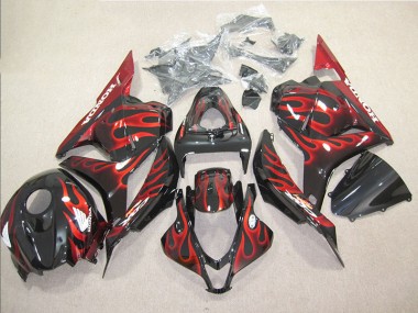 Honda CBR 600 RR 09-12 Vollverkleidung - Schwarz rote Flamme