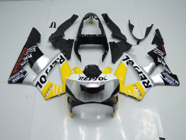 Honda CBR 900 RR 929 00-01 Verkleidungen - Gelb Silber Schwarz Repsol