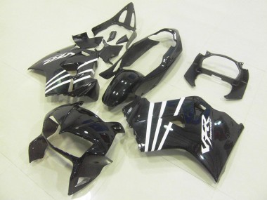 Honda VFR 800 98-01 Verkleidungen - Schwarz Weißes Streifenmuster