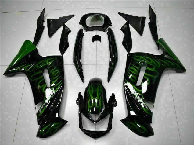 Kawasaki EX650 06-08 Verkleidungen - Grüne Flamme Kawasaki EX650 06-08 Verkleidungen - Grüne Flamme