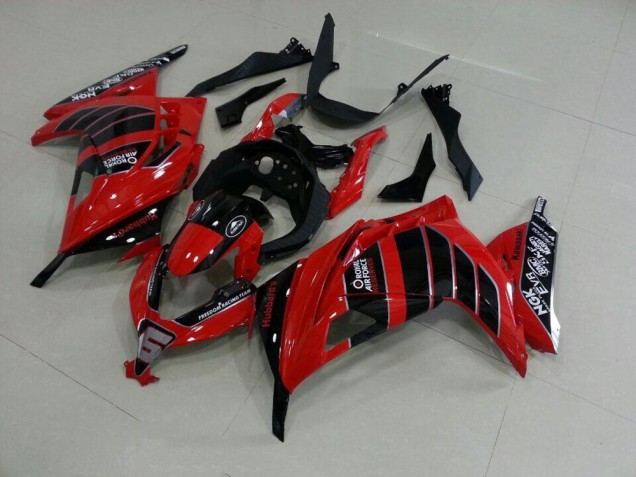 Kawasaki ZX 300R 13-16 Verkleidungen - Rot Schwarz Airfore Kawasaki ZX 300R 13-16 Verkleidungen - Rot Schwarz Airfore