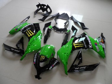 Kawasaki ZX 300R 13-16 Verkleidungen - Schwarz Grünes Monster