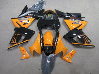 Kawasaki ZX10R 03-05 Verkleidungen - Schwarz Orange 3M Monster