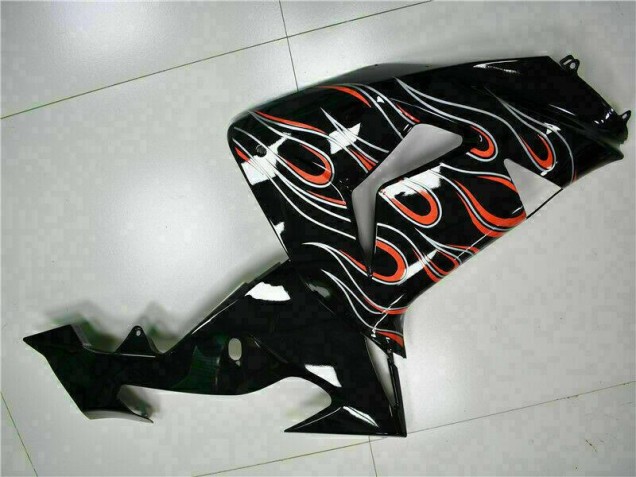 Kawasaki ZX10R 06-07 Verkleidung - Schwarz rote Flamme