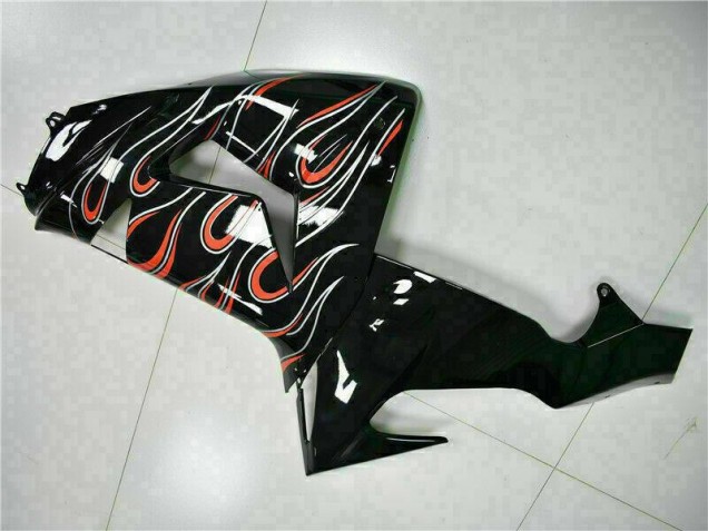 Kawasaki ZX10R 06-07 Verkleidung - Schwarz rote Flamme