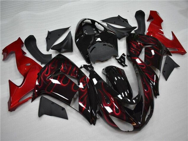 Kawasaki ZX10R 06-07 Verkleidungen - Rot Flamme