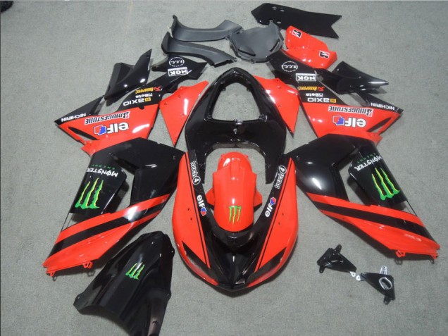 Kawasaki ZX10R 06-07 Verkleidungen - Schwarz Rote Touch4 Monster Kawasaki ZX10R 06-07 Verkleidungen - Schwarz Rote Touch4 Monster