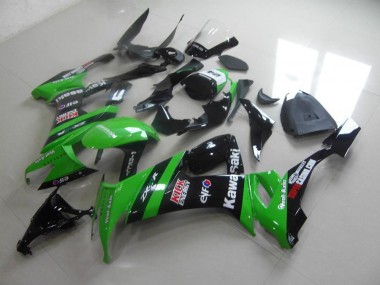 Kawasaki ZX10R 08-10 Verkleidungen - Grün Schwarzer Kick