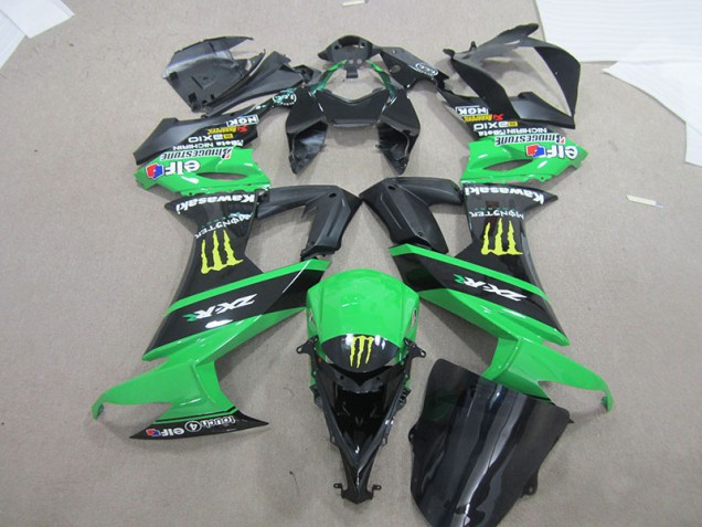 Kawasaki ZX10R 08-10 Verkleidungen - Schwarz Grünes Monster Kawasaki ZX10R 08-10 Verkleidungen - Schwarz Grünes Monster