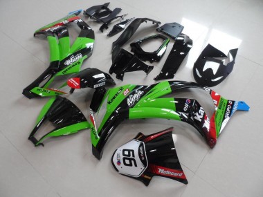 Kawasaki ZX10R 11-15 Verkleidungen - Grün Schwarz mit Nummer 66