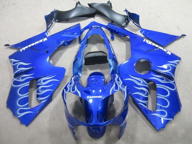 Kawasaki ZX12R 00-01 Verkleidungen - Blau Weiße Flamme