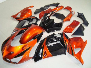 Kawasaki ZX14R ZZR 1400 06-11 Verkleidungen - Orange Schwarz