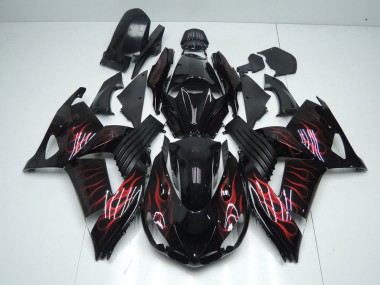 Kawasaki ZX14R ZZR 1400 06-11 Verkleidungen - Rot Flamme