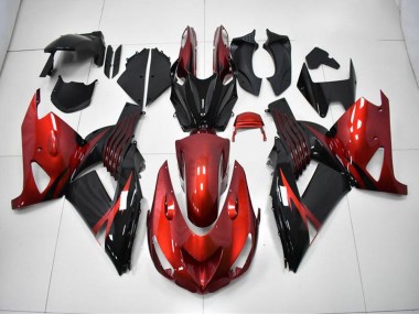 Kawasaki ZX14R ZZR 1400 06-11 Verkleidungen - Rot Schwarz