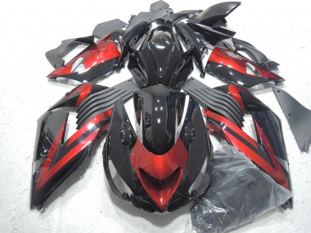 Kawasaki ZX14R ZZR 1400 06-11 Verkleidungen - Schwarz Rot Kawasaki ZX14R ZZR 1400 06-11 Verkleidungen - Schwarz Rot