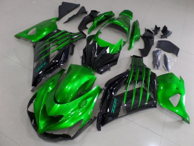 Kawasaki ZX14R ZZR 1400 12-21 Verkleidungen - Candy Grün und Schwarz