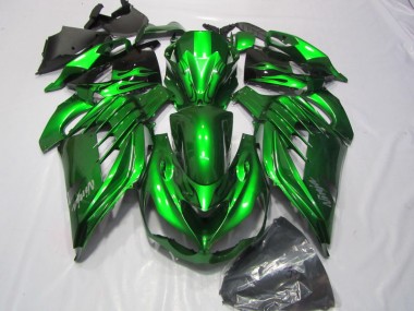 Kawasaki ZX14R ZZR 1400 12-21 Verkleidungen - Grün Weißer Ninja Aufkleber