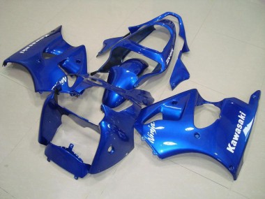 Kawasaki ZX6R 00-02 Verkleidungen - Blau mit Weißen Aufklebern