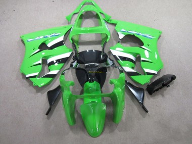 Kawasaki ZX6R 00-02 Verkleidungen - Grün Schwarz Weiß