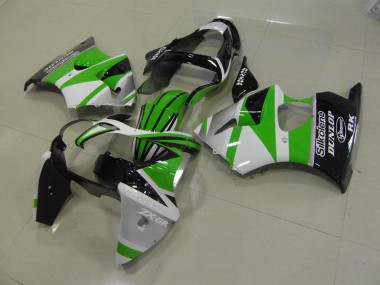Kawasaki ZX6R 00-02 Verkleidungen - Grün Weiße Streifen