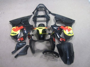 Kawasaki ZX6R 00-02 Verkleidungen - Schwarz Gelb Rot Bull Ninja