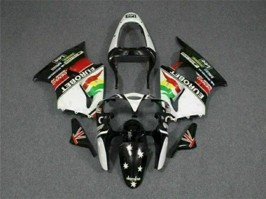 Kawasaki ZX6R 00-02 Verkleidungen - Schwarz Weißer Eurobet