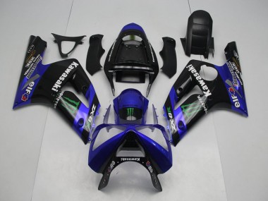 Kawasaki ZX6R 03-04 Verkleidungen - Blau Monster