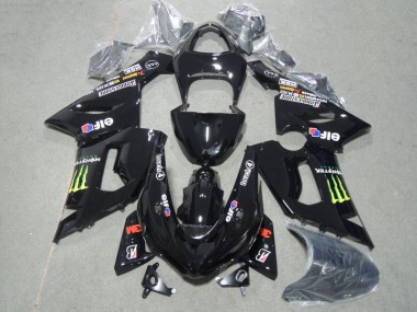 Kawasaki ZX6R 05-06 Verkleidung - Schwarz 3M Touch4 Monster