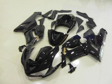 Kawasaki ZX6R 05-06 Verkleidungen - Glänzend Schwarz Gold Aufkleber