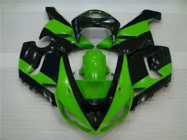 Kawasaki ZX6R 05-06 Verkleidungen - Grün Schwarz